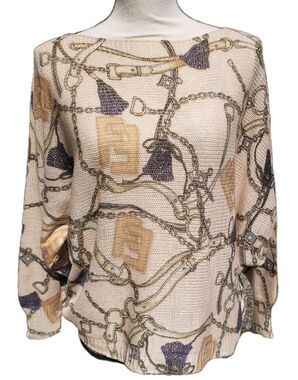 Free for Humanity Sweater Chain Link Made In Italy Dolman Sleeve Size One Size